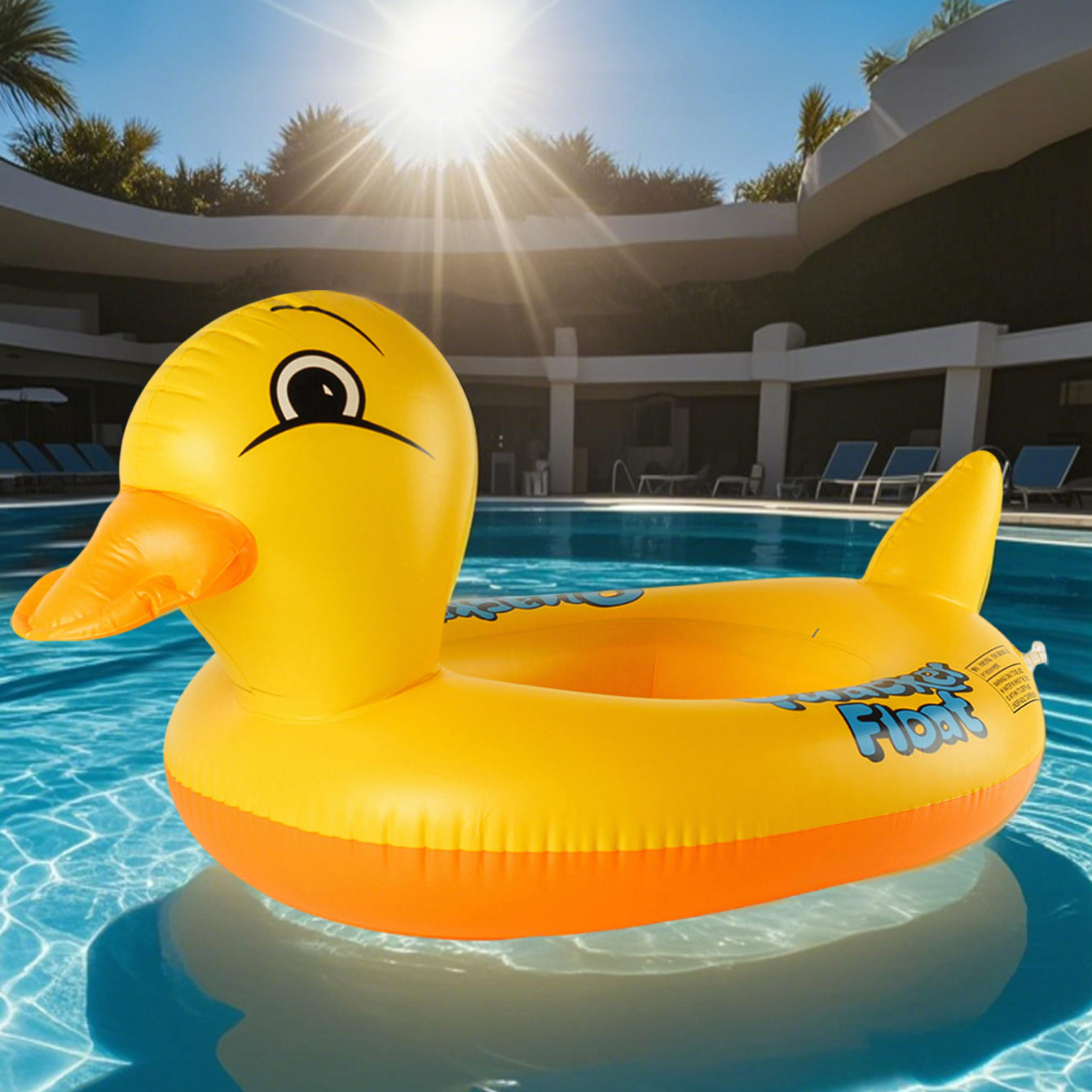 Pool Float Ring Inflatable - 1PC Duck-shaped Thickened Inflatable Underarm Float