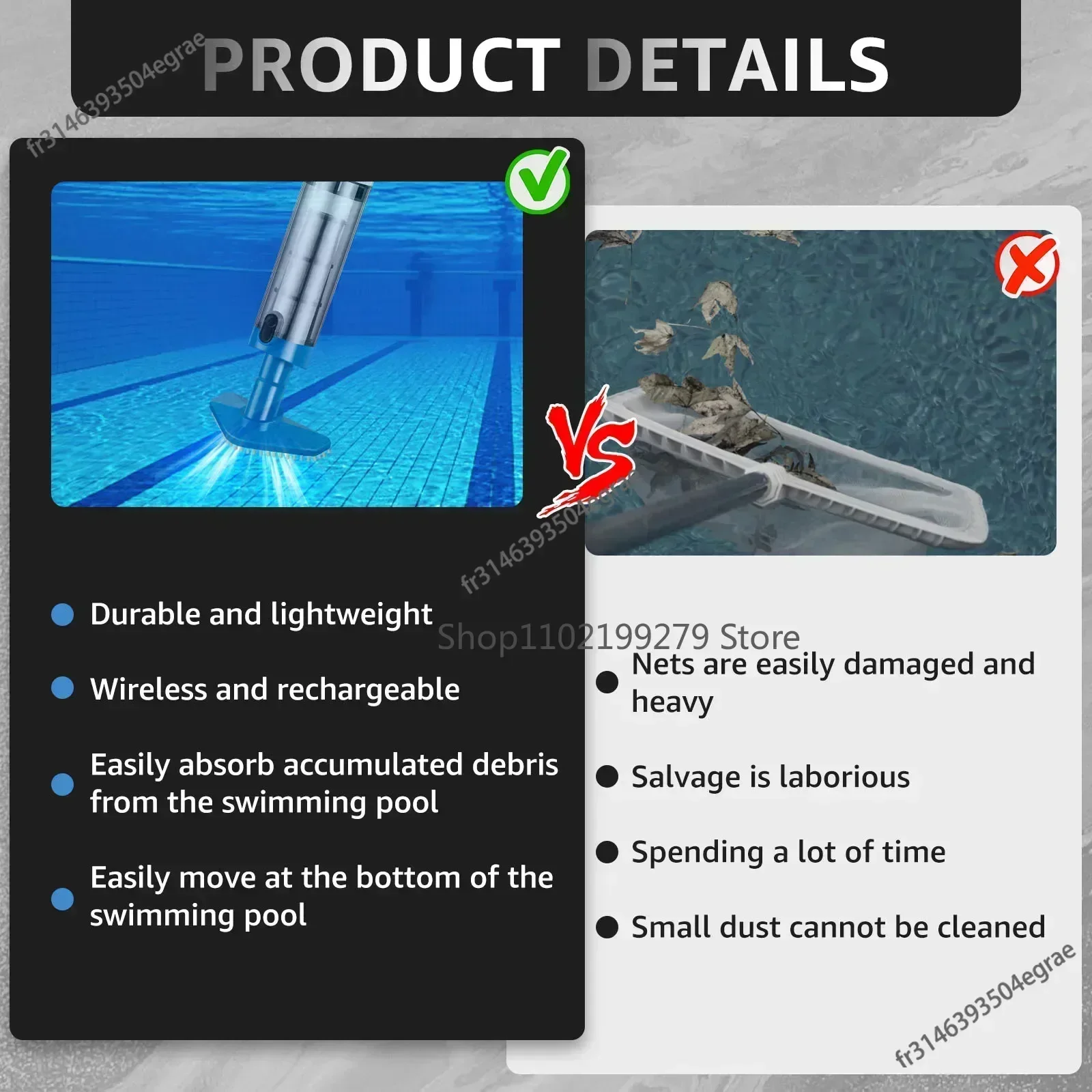 NEW Pool Vacuum Cleaner Rechar - đánh giá và giá Pool Vacuum Manual