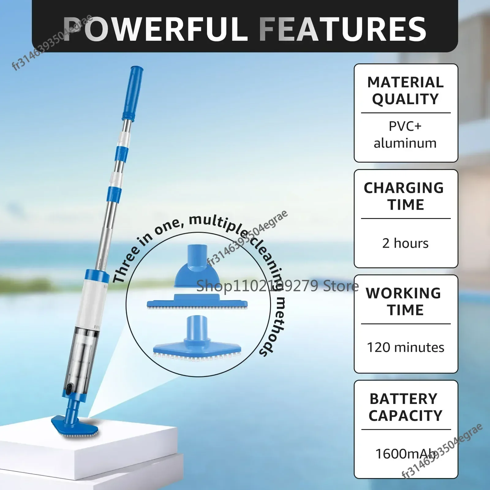 NEW Pool Vacuum Cleaner Rechar - đánh giá và giá Pool Vacuum Manual