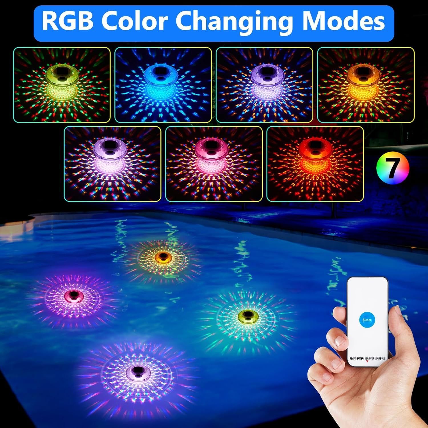Remote Control Solar Rechargea - đánh giá và giá Pool Light Solar Rechargeable